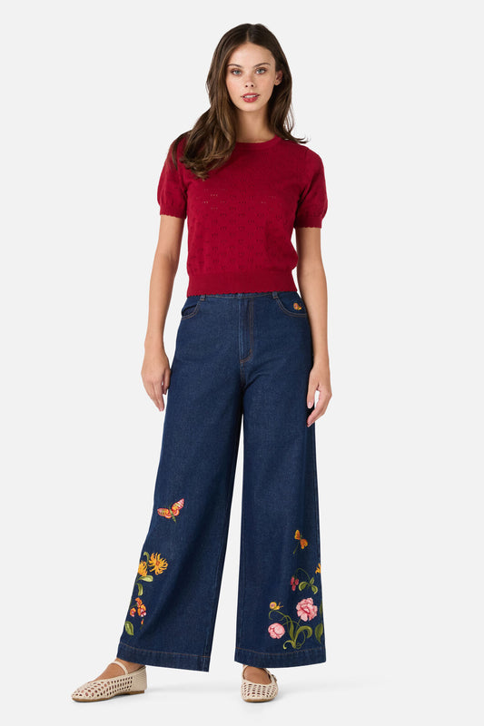 Princess Highway - Amora Heart Knit Top - red