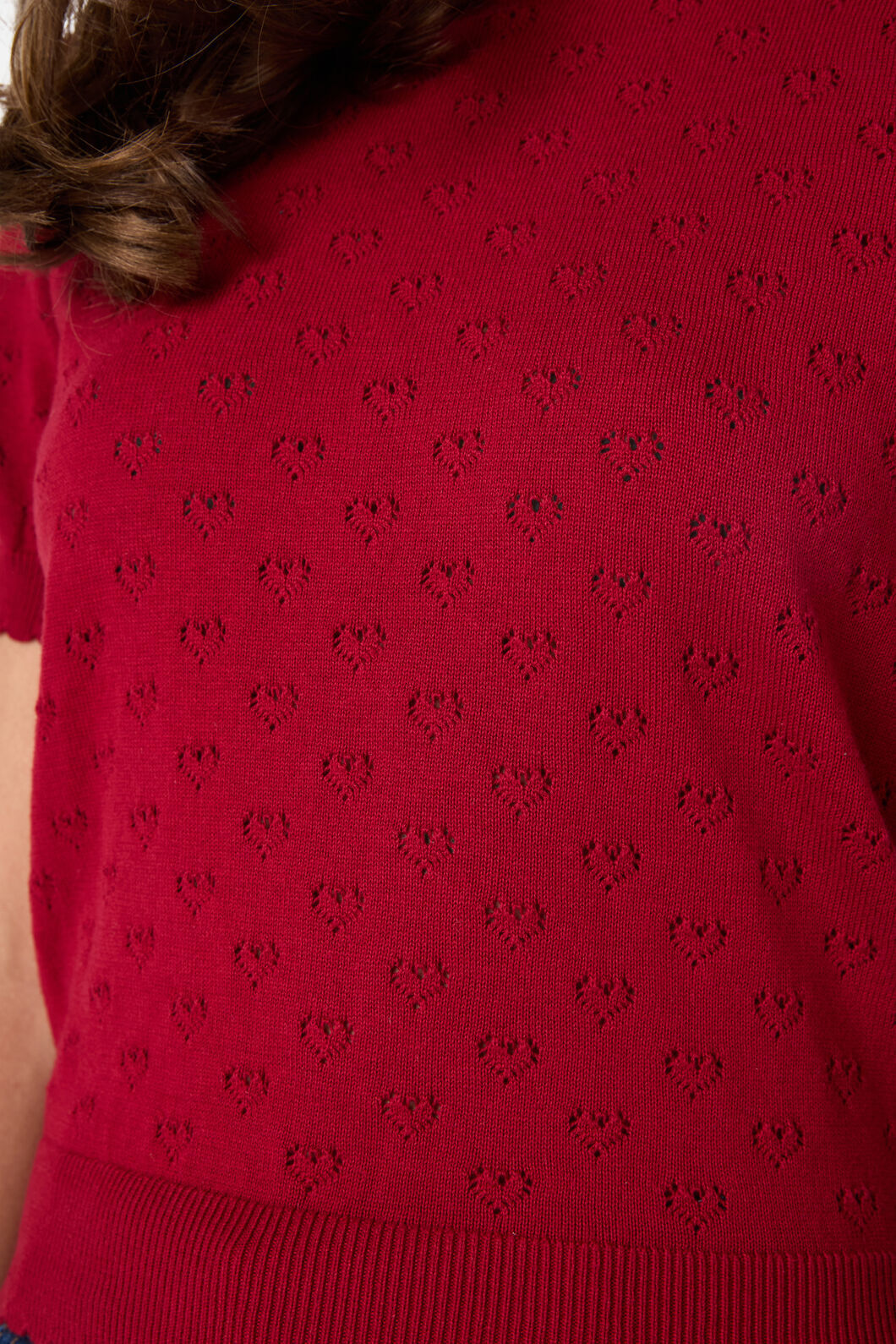 Princess Highway - Amora Heart Knit Top - red