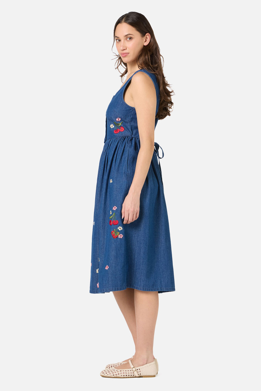 Berry Bloom Embroidered Denim Dress – Princess Highway