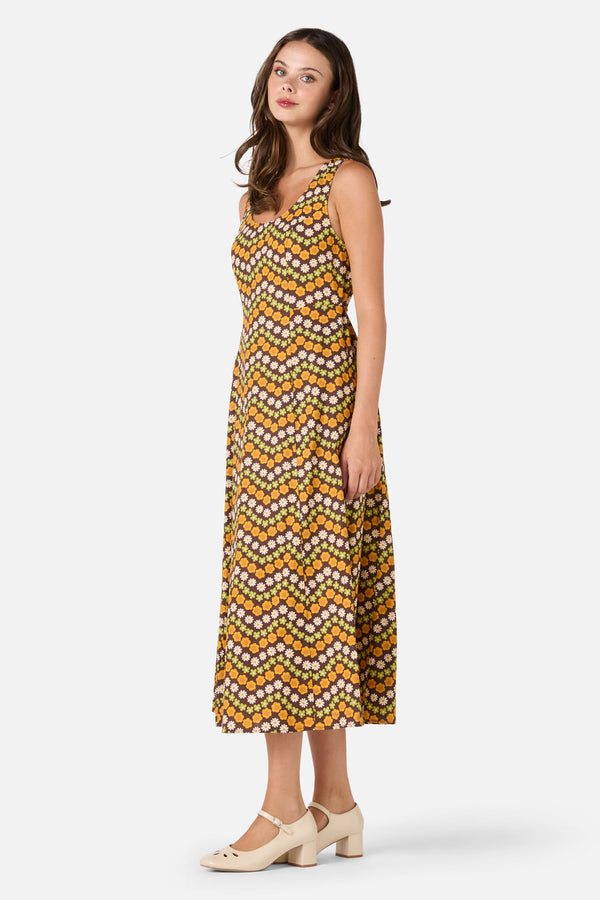 Princess Highway - Sally Retro Midi Dress - chocolate