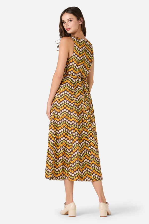 Princess Highway - Sally Retro Midi Dress - chocolate