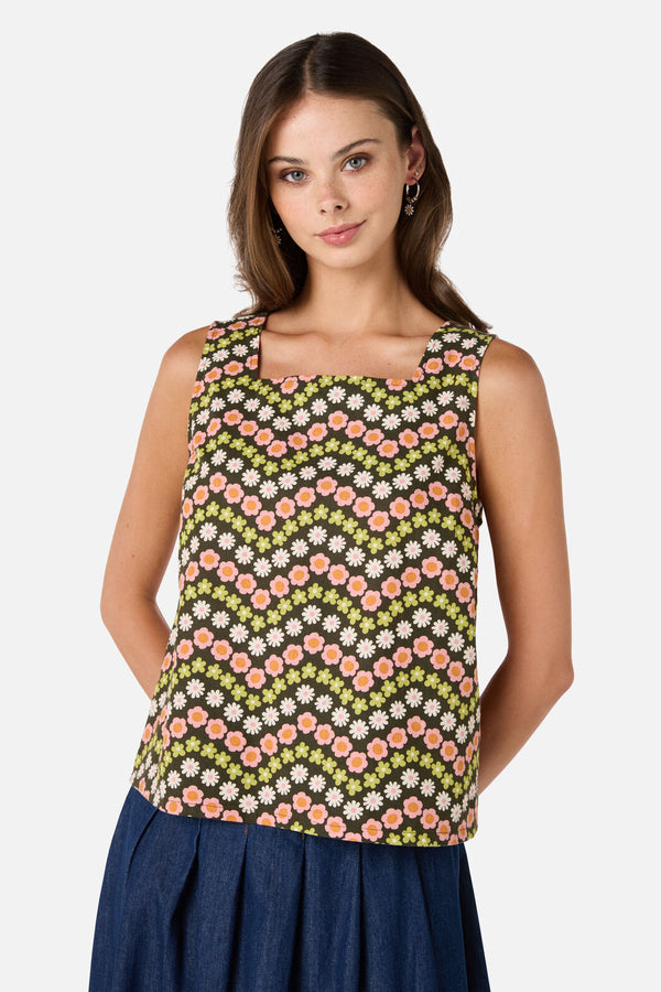 Princess Highway - Sally Retro Shell Top - green