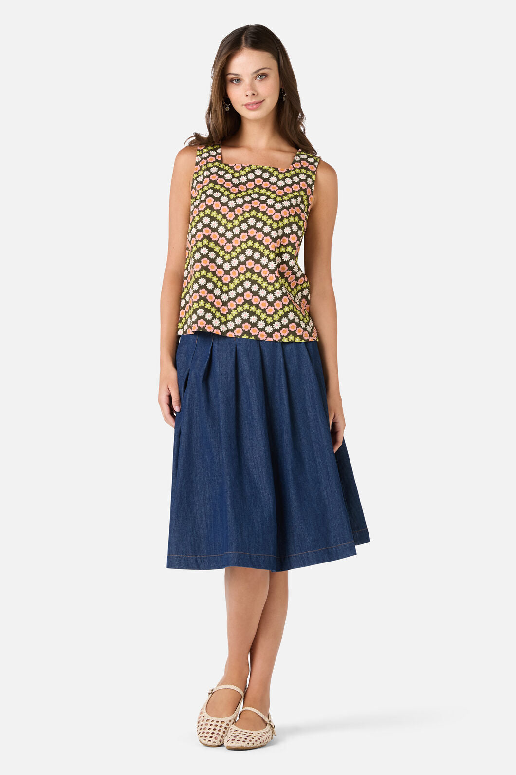 Princess Highway - Sally Retro Shell Top - green