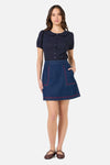Princess Highway - Sweet Heart Emb Denim Skirt - blue-denim