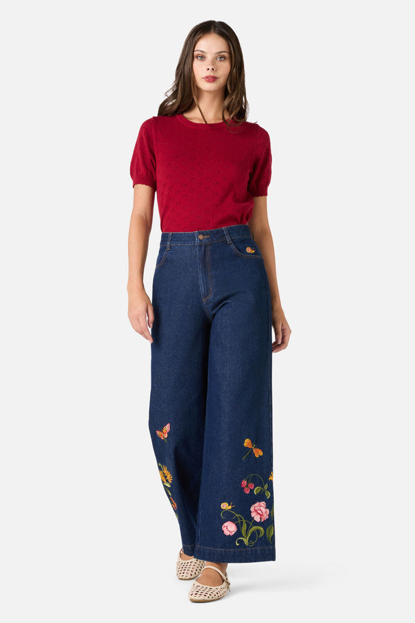 Princess Highway - Whimsical Emb Jean - blue-denim