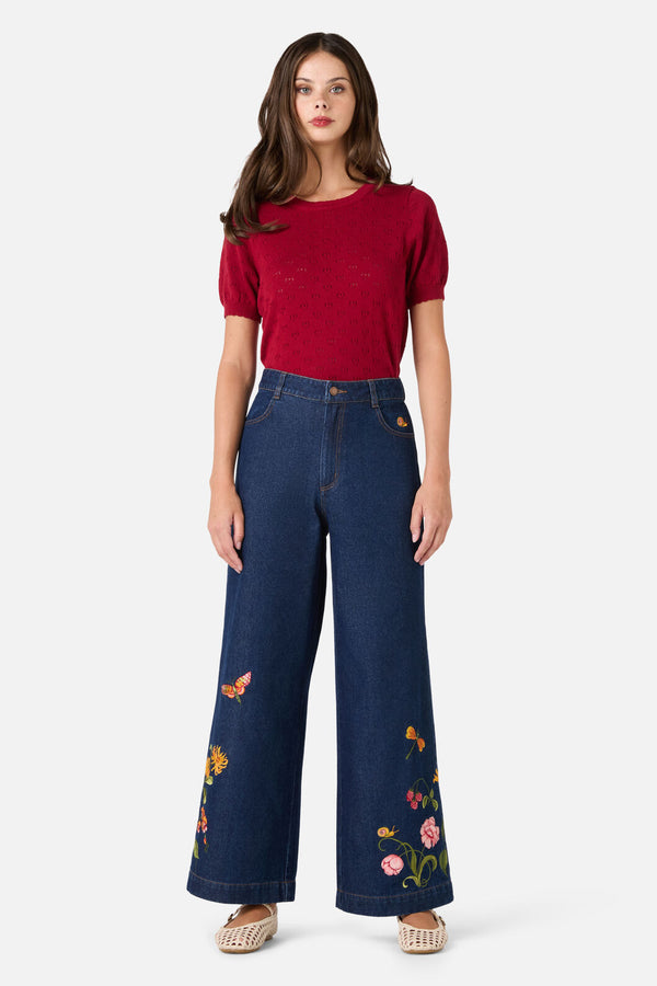 Princess Highway - Whimsical Emb Jean - blue-denim