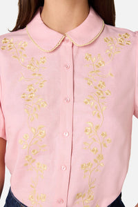 Princess Highway - Whimsical Embroidered Blouse - pink