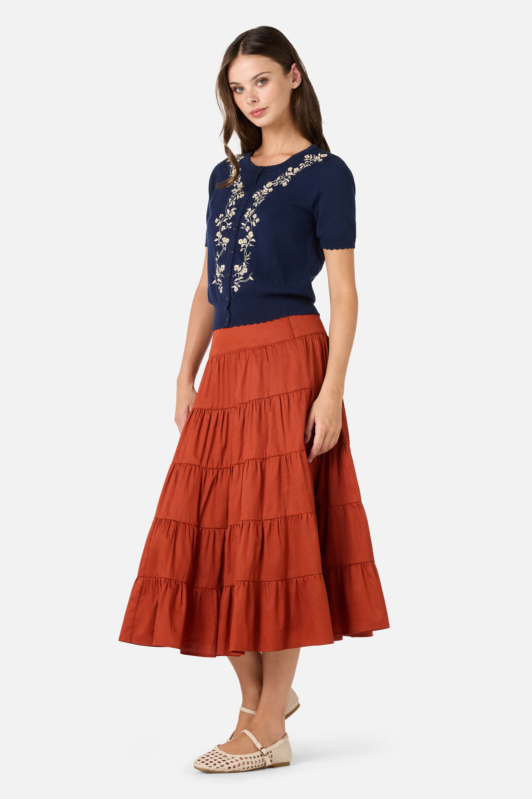 Princess Highway - Whimsical Embroidered Cardigan - navy