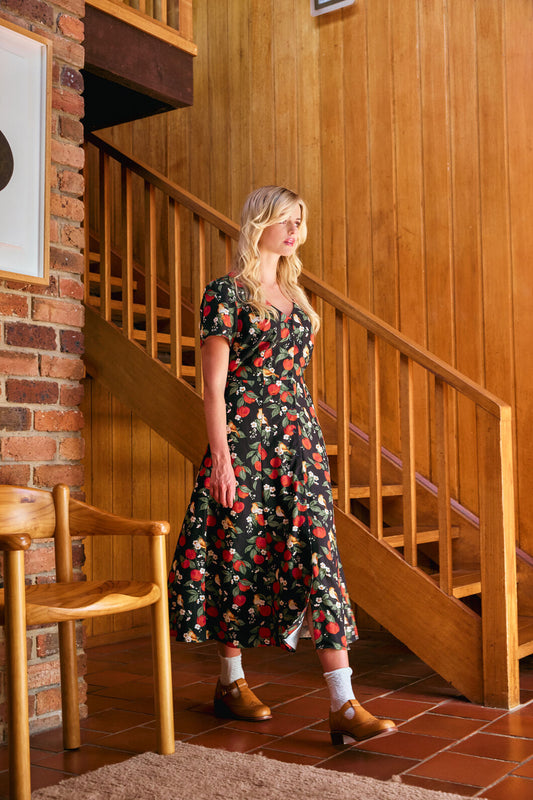 Princess Highway - Apple Blossom Midi Dress - navy