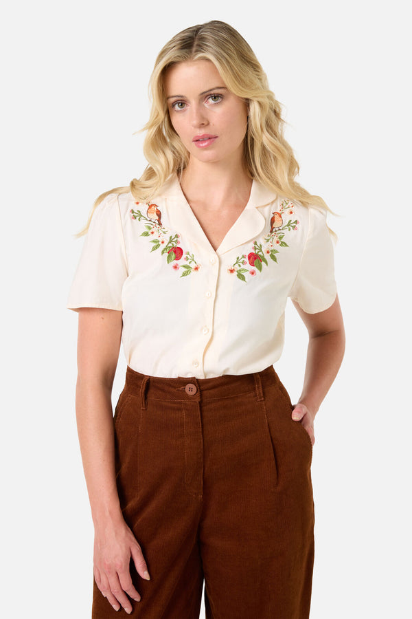 Princess Highway - Apple & Robin Emb Blouse - cream