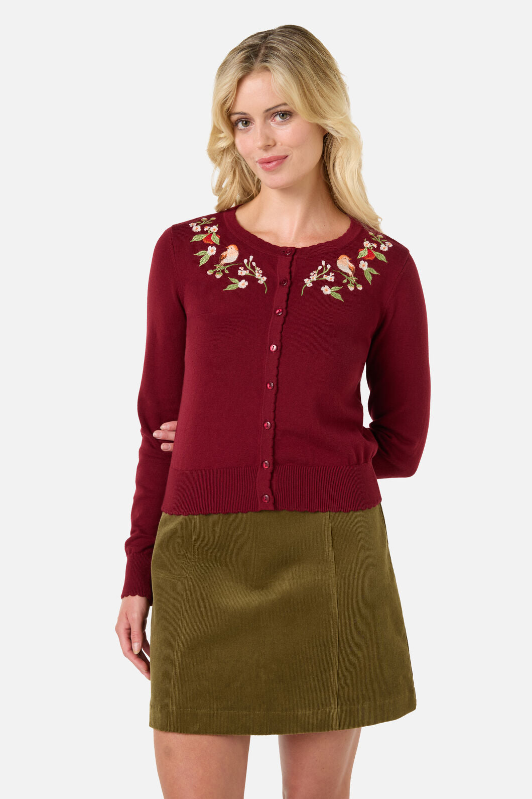 Princess Highway - Apple & Robin Emb Cardigan - wine