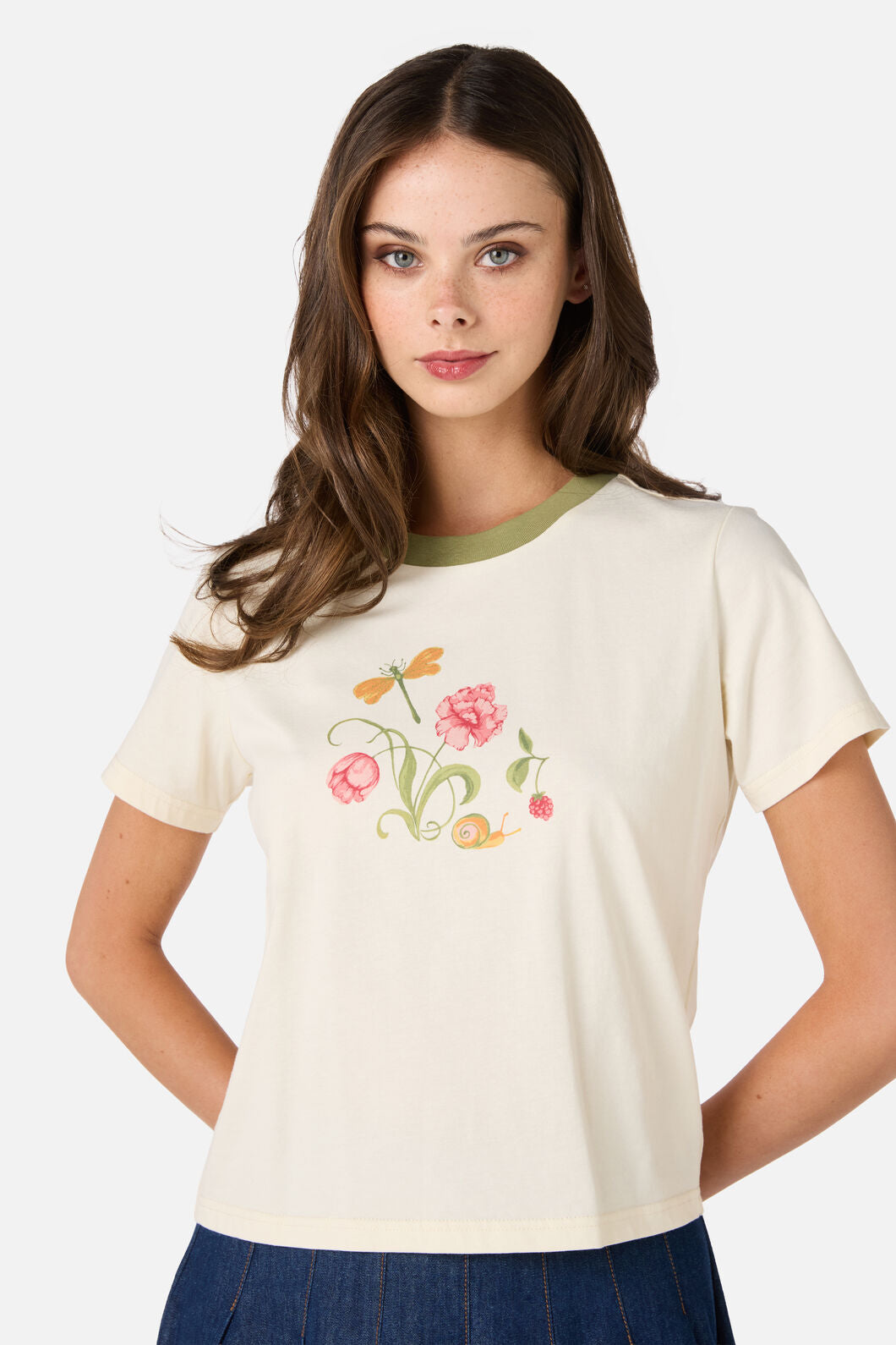 Princess Highway - Whimsical Printed Tee - cream