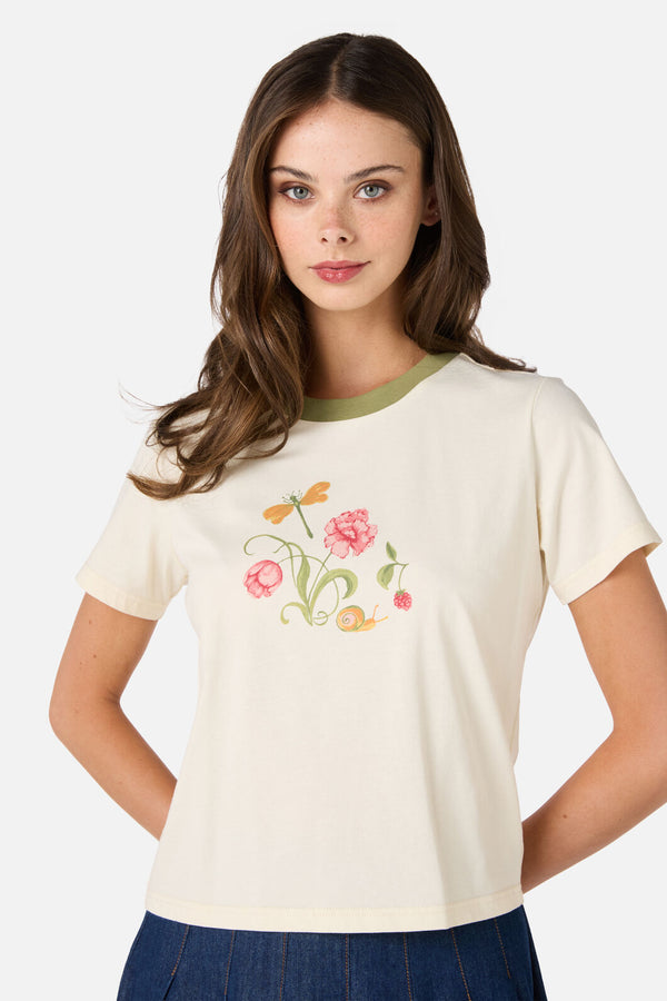 Princess Highway - Whimsical Printed Tee - cream