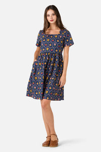Princess Highway - Honey Bee Hive Mini Dress - navy