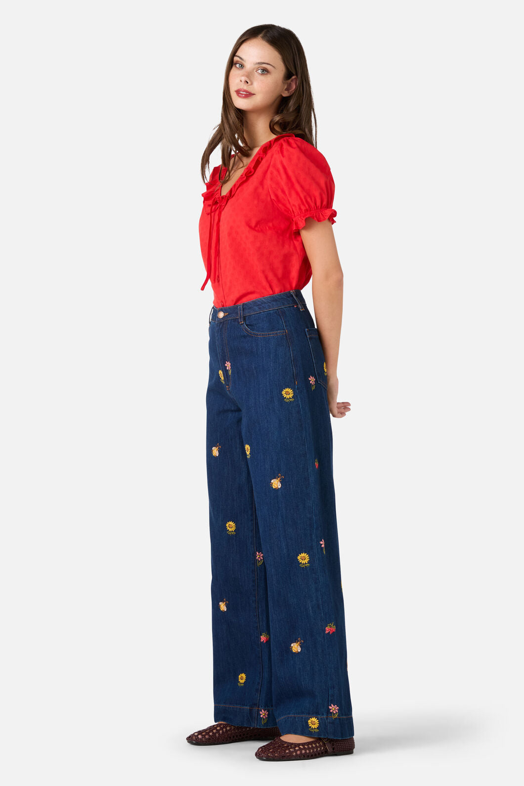 Princess Highway - Honey Embroidered Jean - blue-denim