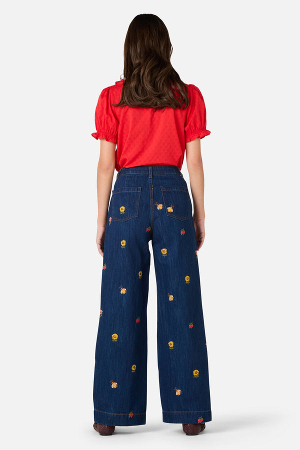 Princess Highway - Honey Embroidered Jean - blue-denim