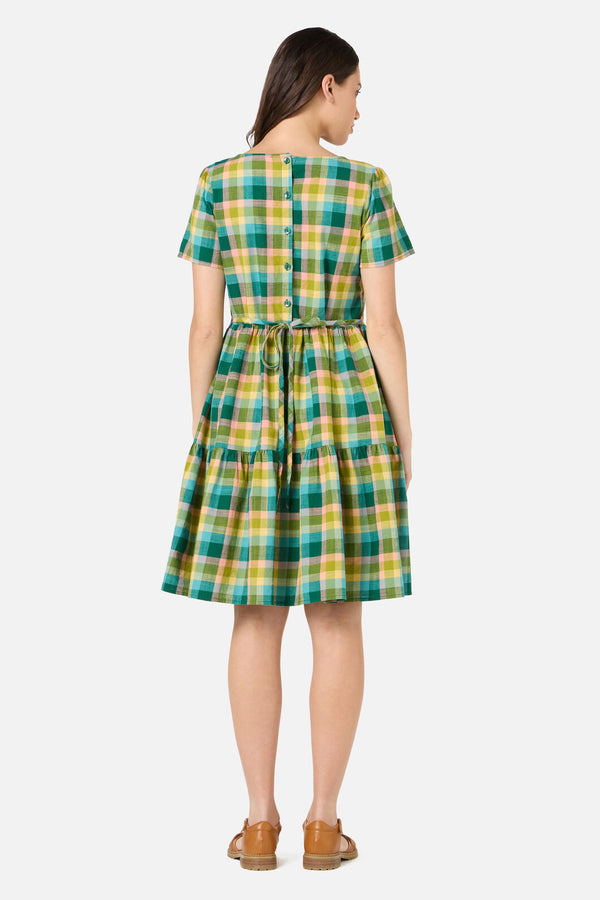 Princess Highway - Piper Check Smock Dress - green-multi