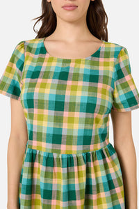 Princess Highway - Piper Check Smock Dress - green-multi