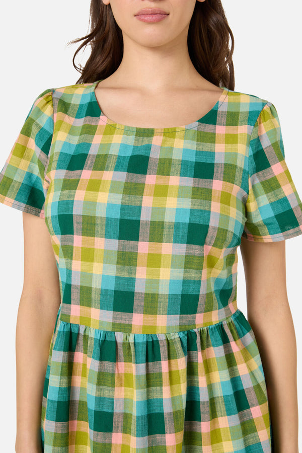 Princess Highway - Piper Check Smock Dress - green-multi