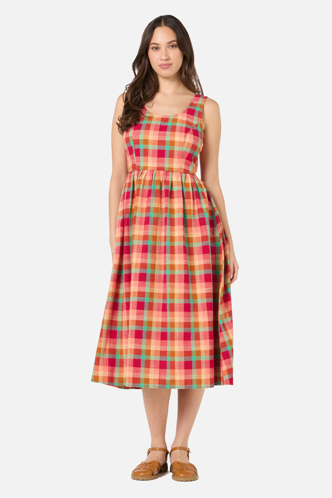 Princess Highway - Piper Check Midi Dress - pink-multi