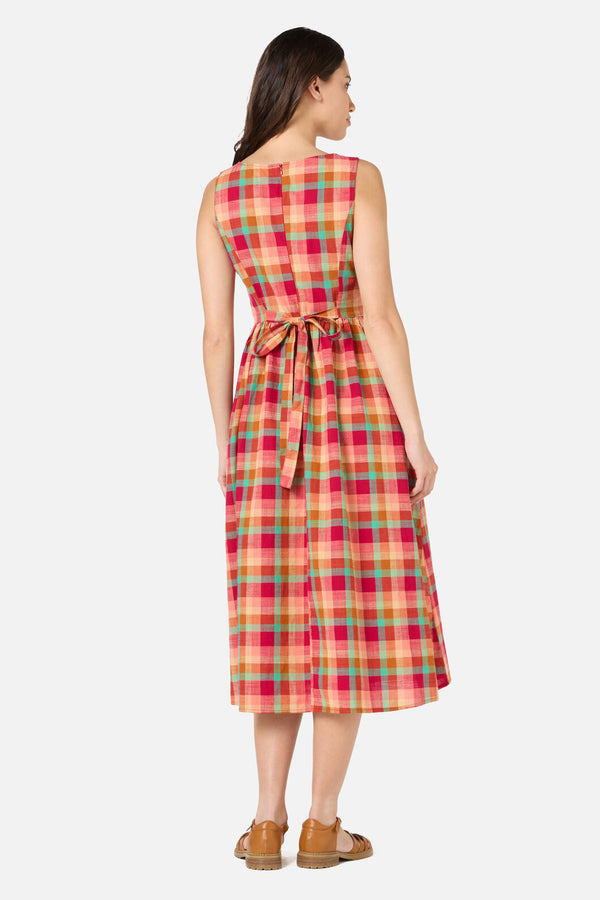 Princess Highway - Piper Check Midi Dress - pink-multi