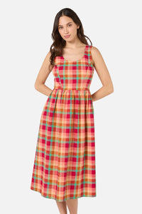 Princess Highway - Piper Check Midi Dress - pink-multi