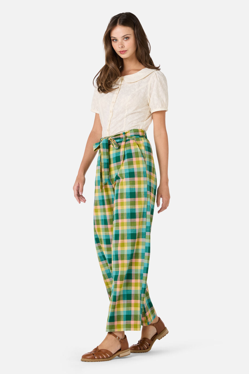 Princess Highway - Piper Check Culotte - green-multi