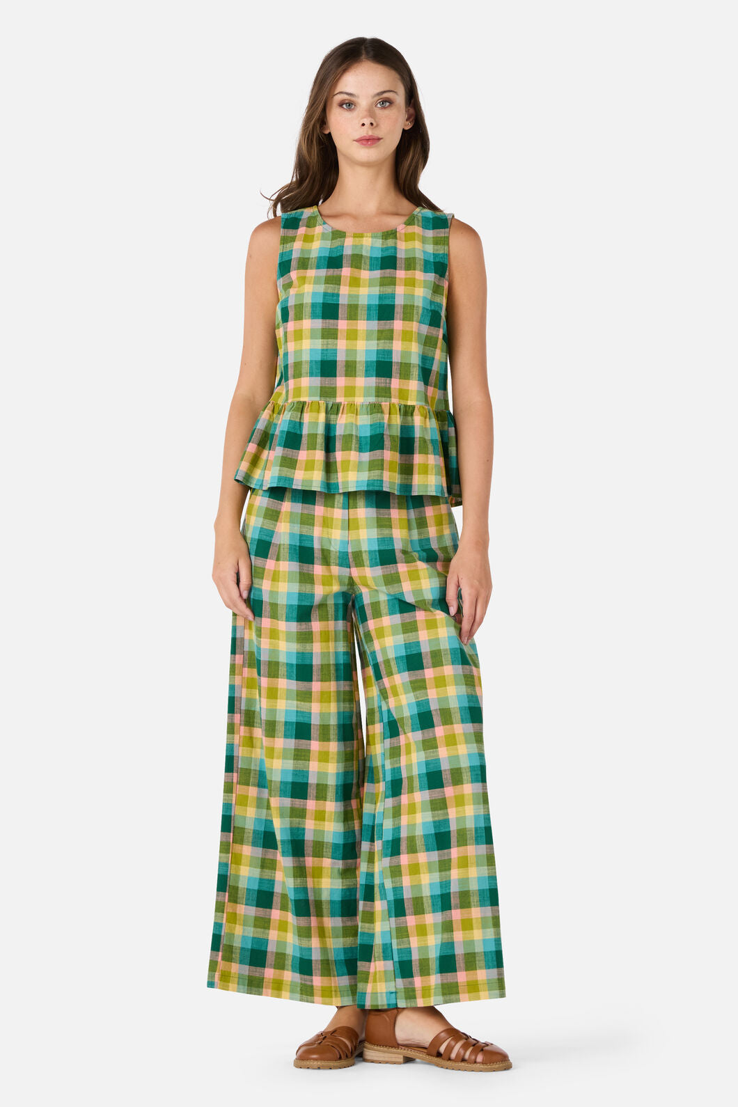 Princess Highway - Piper Check Culotte - green-multi