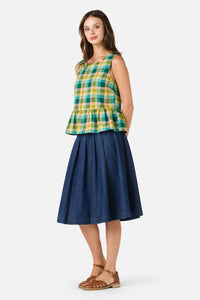 Princess Highway - Piper Check Peplum Top - green-multi