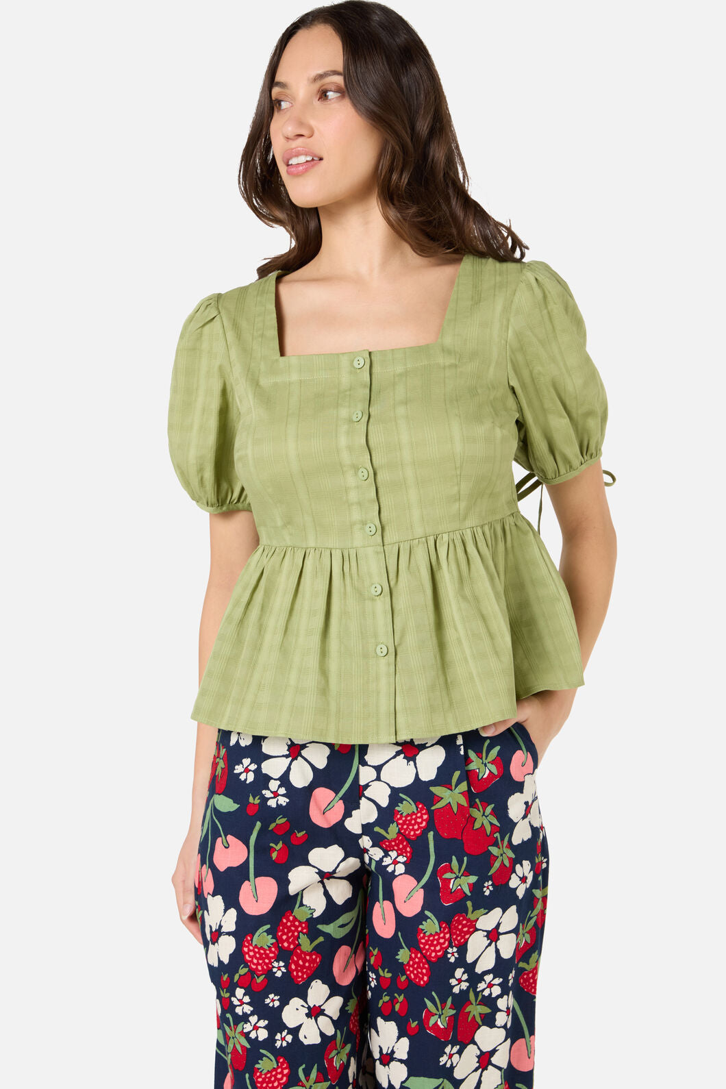 Princess Highway - Eveleigh Peplum Top - soft-green