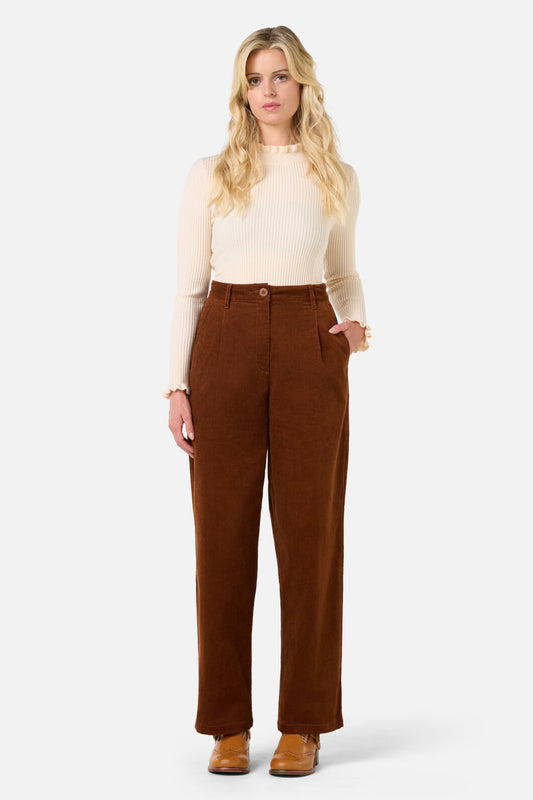 Princess Highway - Noni Tapered Cord Pant - toffee