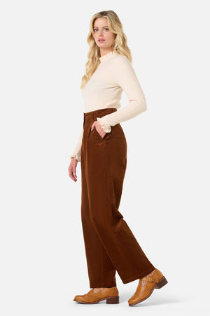 Princess Highway - Noni Tapered Cord Pant - toffee