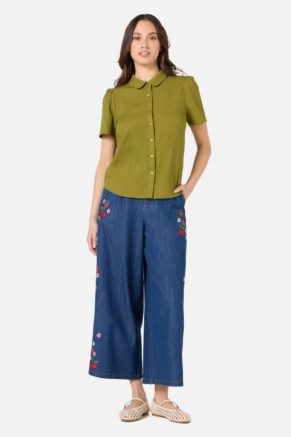 Princess Highway - Lee Short Sleeve Blouse - olive