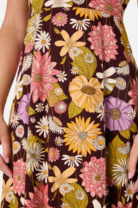 Princess Highway - Leonie Floral Midi Dress - plum