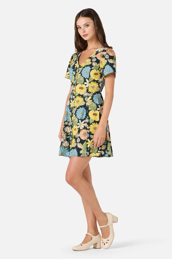 Princess Highway - Leonie Floral Mini Dress - deep-green