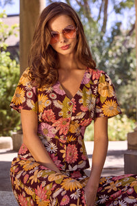 Princess Highway - Leonie Floral Top - plum