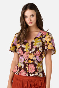 Princess Highway - Leonie Floral Top - plum
