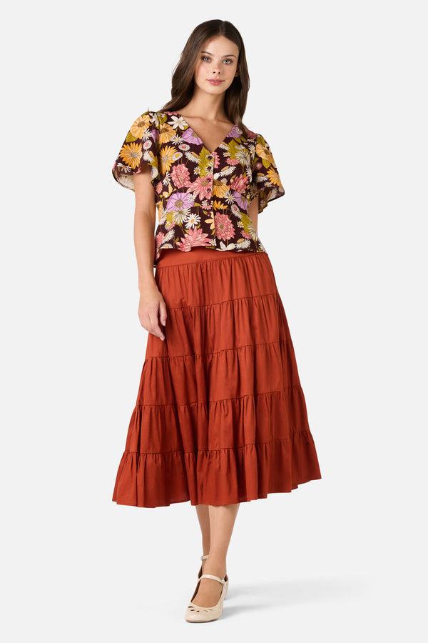 Princess Highway - Leonie Floral Top - plum