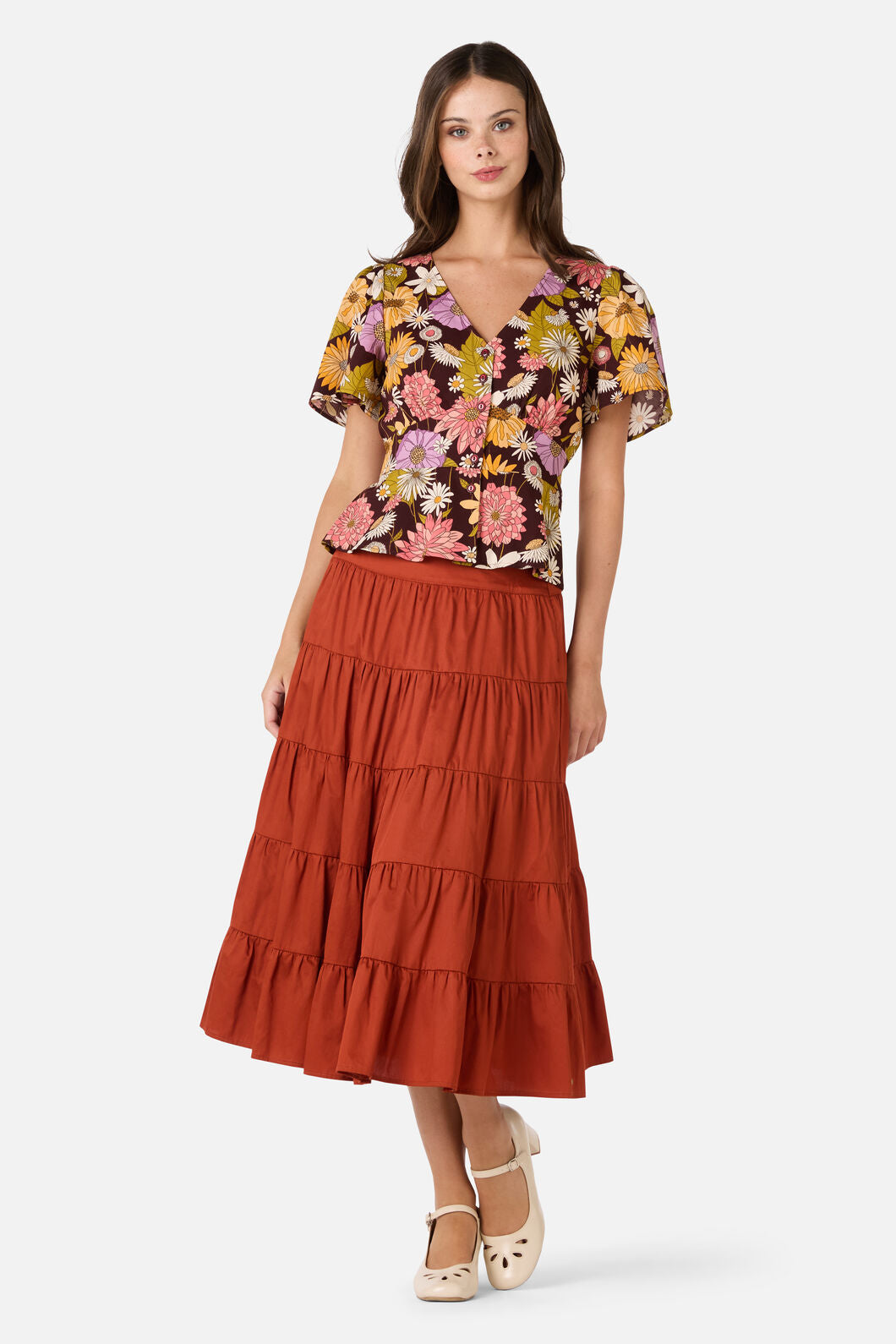 Princess Highway - Leonie Floral Top - plum