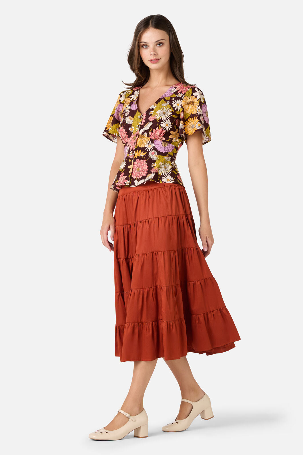 Princess Highway - Leonie Floral Top - plum