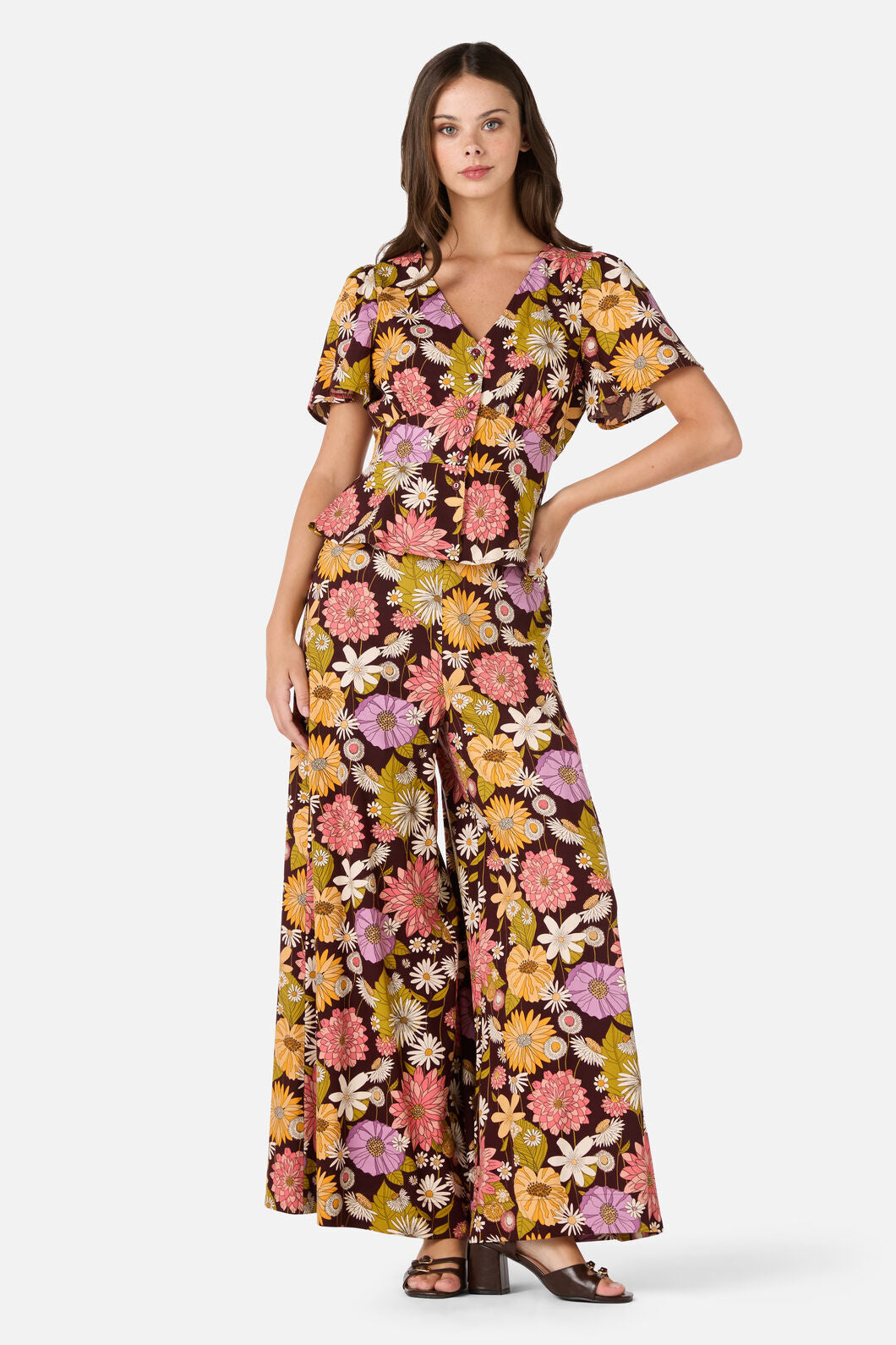 Princess Highway - Leonie Floral Top - plum