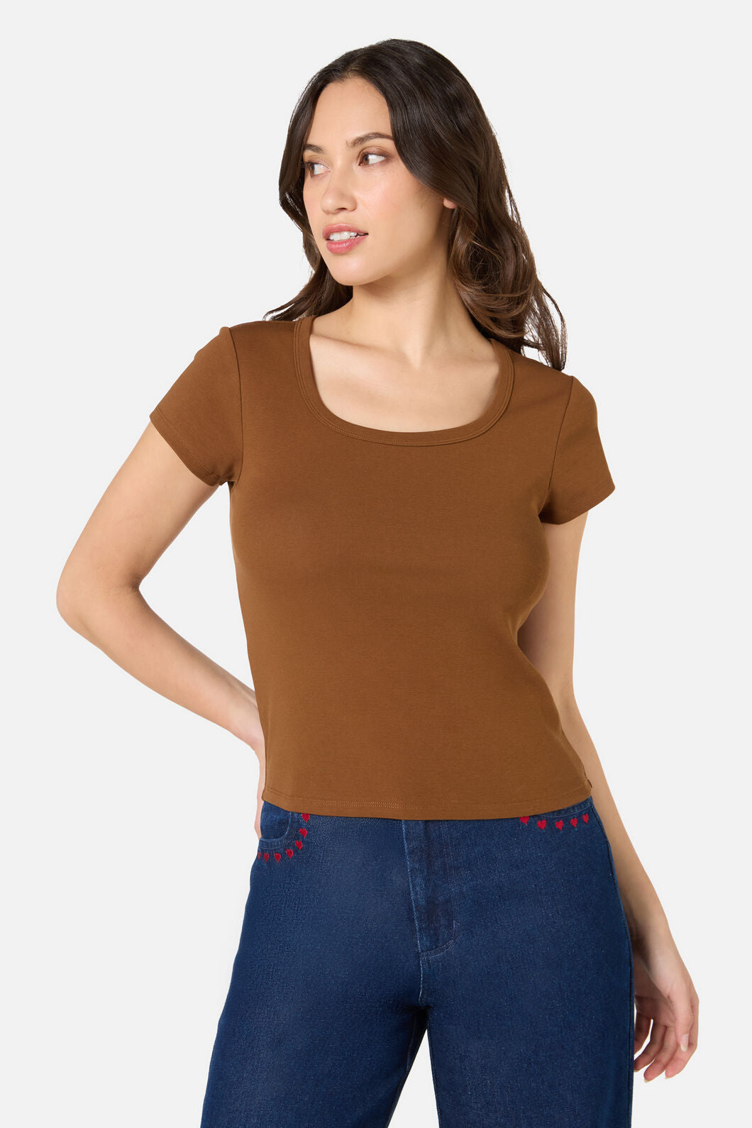 Princess Highway - Alette Short Sleeve Tee - chocolate
