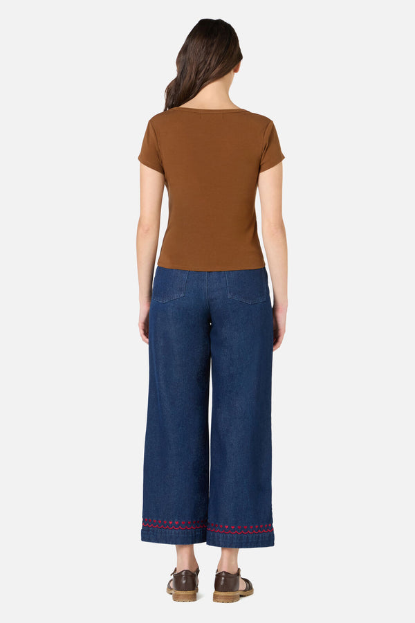 Princess Highway - Alette Short Sleeve Tee - chocolate