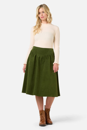 Princess Highway - Demi Cord Yoke Skirt - olive