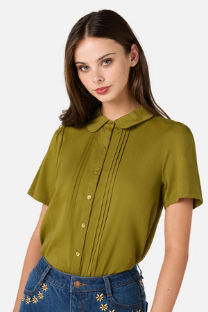 Princess Highway - Lizzy Short Sleeve Blouse - olive