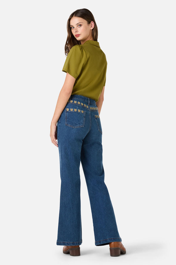 Princess Highway - Lizzy Short Sleeve Blouse - olive