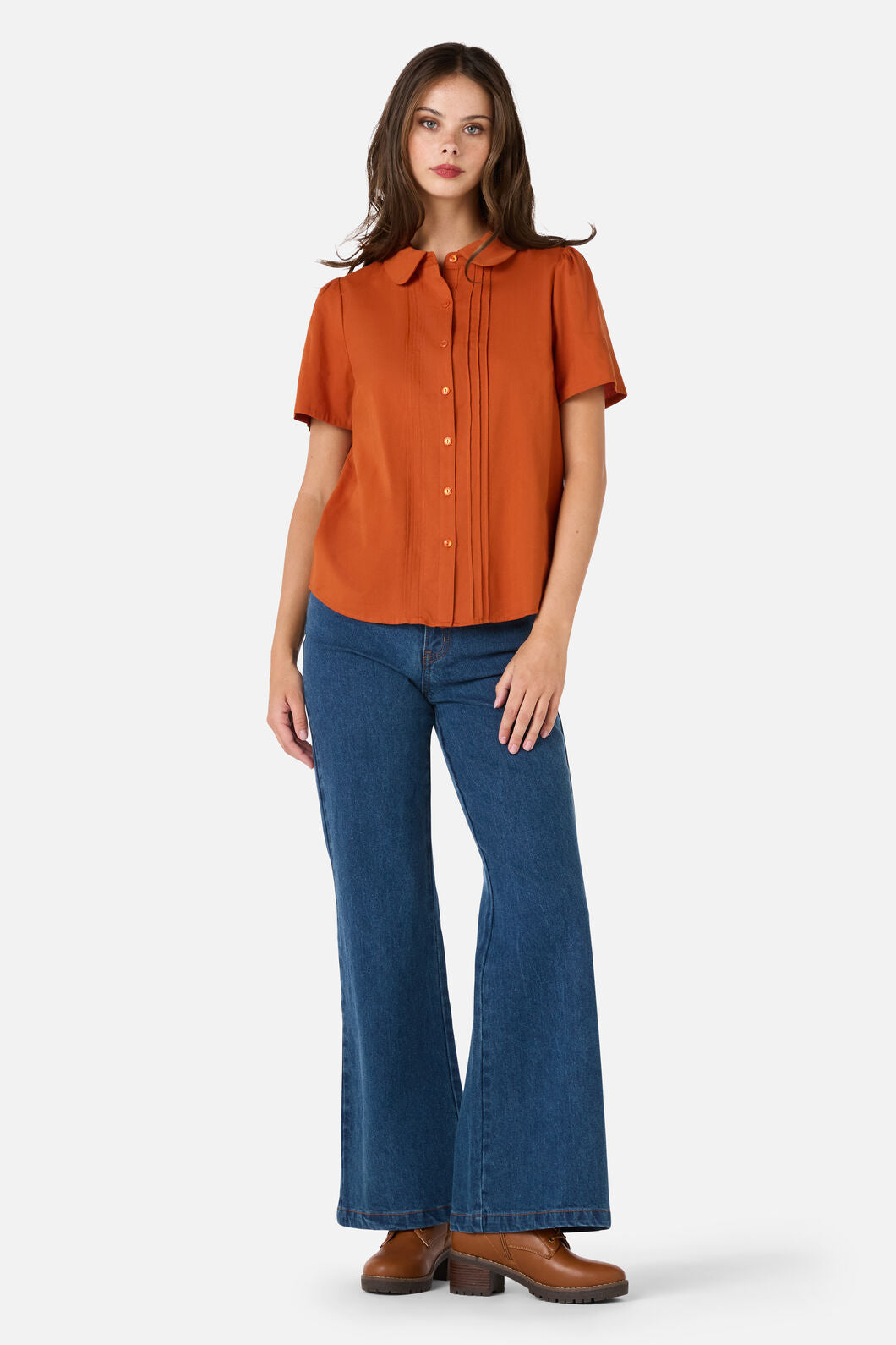 Princess Highway - Lizzy Short Sleeve Blouse - rust