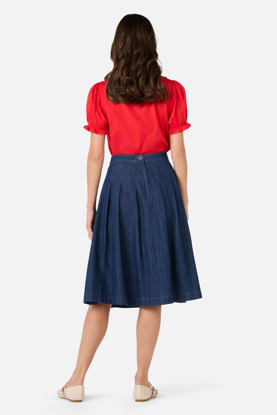 Princess Highway - Oakley Pleat Midi Skirt - blue-denim