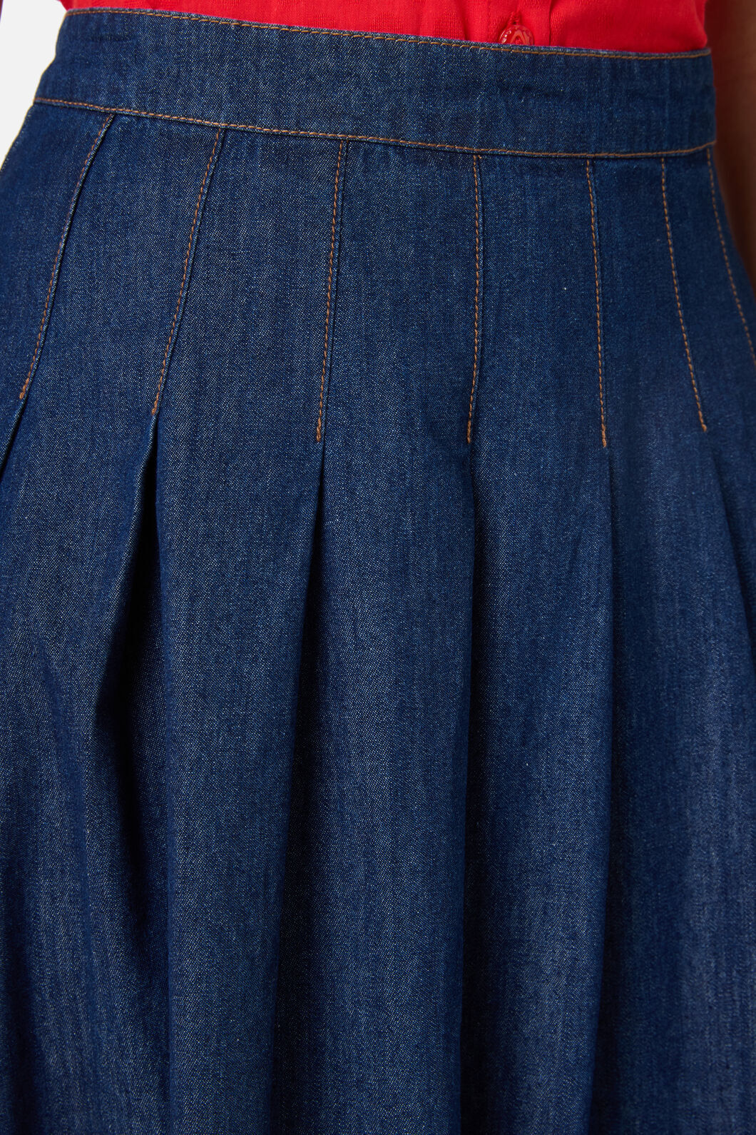 Princess Highway - Oakley Pleat Midi Skirt - blue-denim