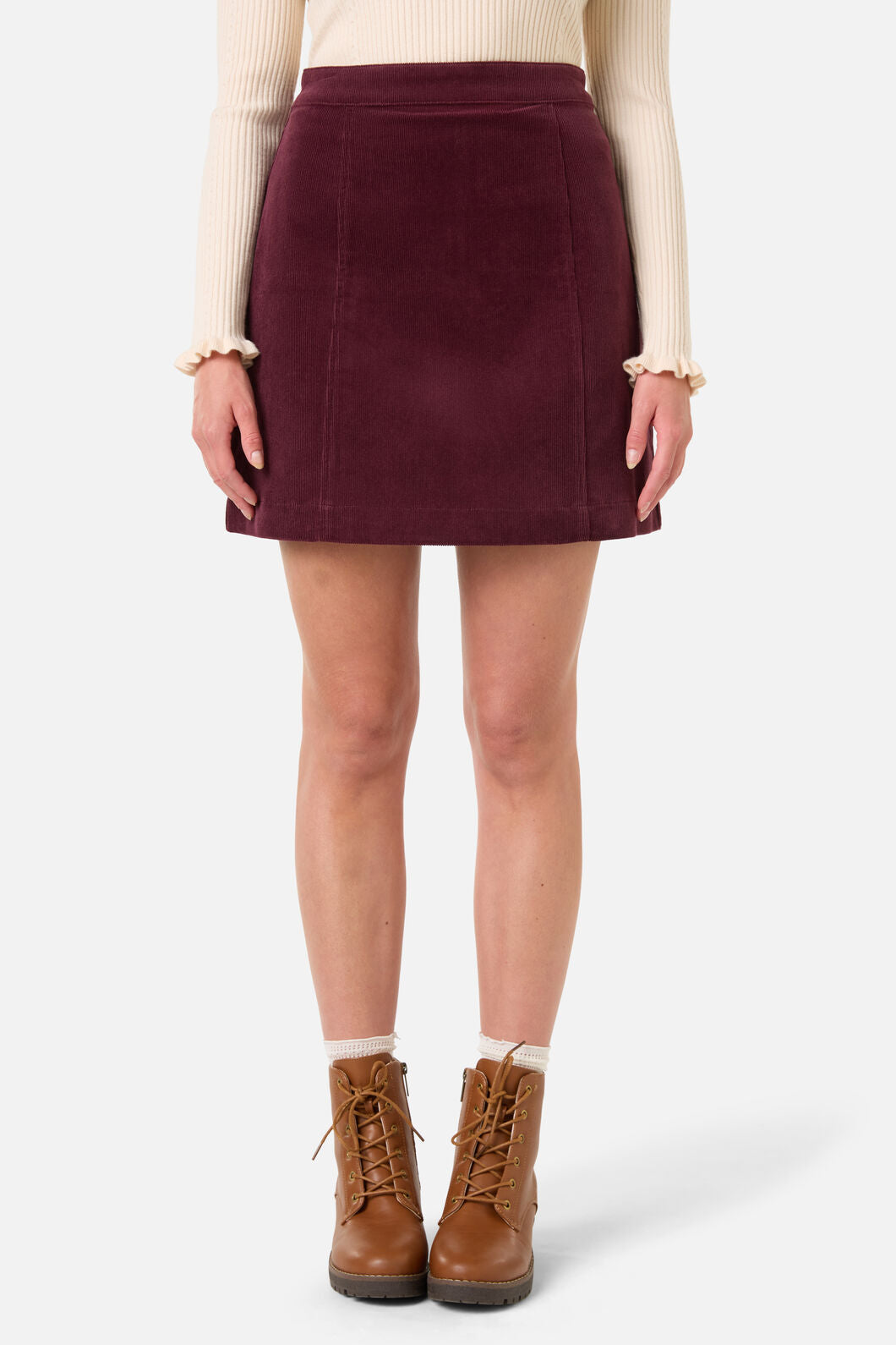 Princess Highway - Charlie Girl Cord Skirt - wine
